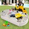 6 Feet Outdoor Sandbox for Kids with Corner Seats and Drainage Liner
